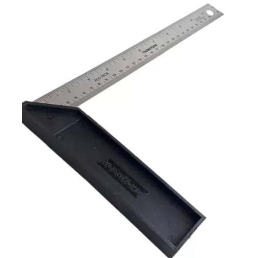 1. Esquadro de Aço Inox com Cabo de PVC 12" 30 cm Thompson - Imagem 2