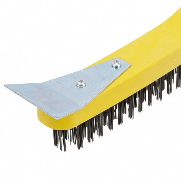 2.. Escova de Aço Manual com Raspador e Cabo Plástico 4 Fileiras 2576 Western - Imagem 2