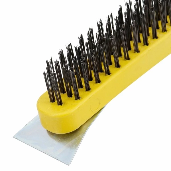 2. Escova de Aço Manual com Raspador e Cabo Plástico 4 Fileiras 2576 Western - Imagem 3