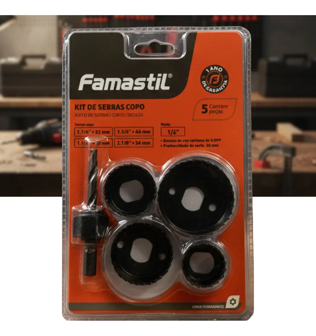 22 Kit Serra Copo 5 Peças Com Haste - Famastil