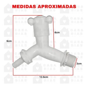 Torneira Plástica Para Jardim E Tanque Com Adaptador 3/4x1/2 Cor Branco