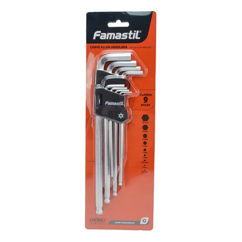 4 Chave Allen Jg 09pc Mm Abaulada Famastil