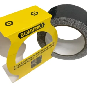Fita Adesiva Antiderrapante Lixa Preto 5CM X 5m Piso Escada