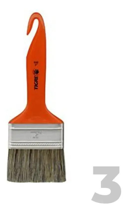 9 Trincha Pincel Para Pintura Parede 695 Tigre 3 Polegadas